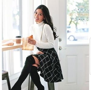 NWT Maison Jules A-line windowpane skirt